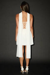 Laubrey White Floral Jacquard Mini Dress and Scarf Set