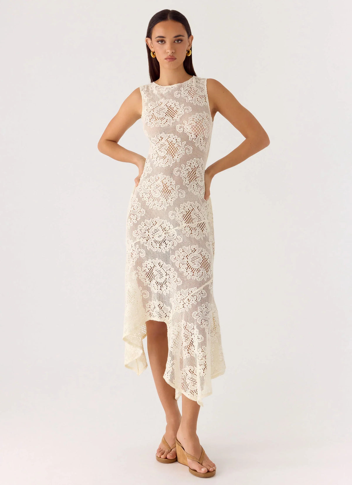 Janayia Midi Dress - Ivory