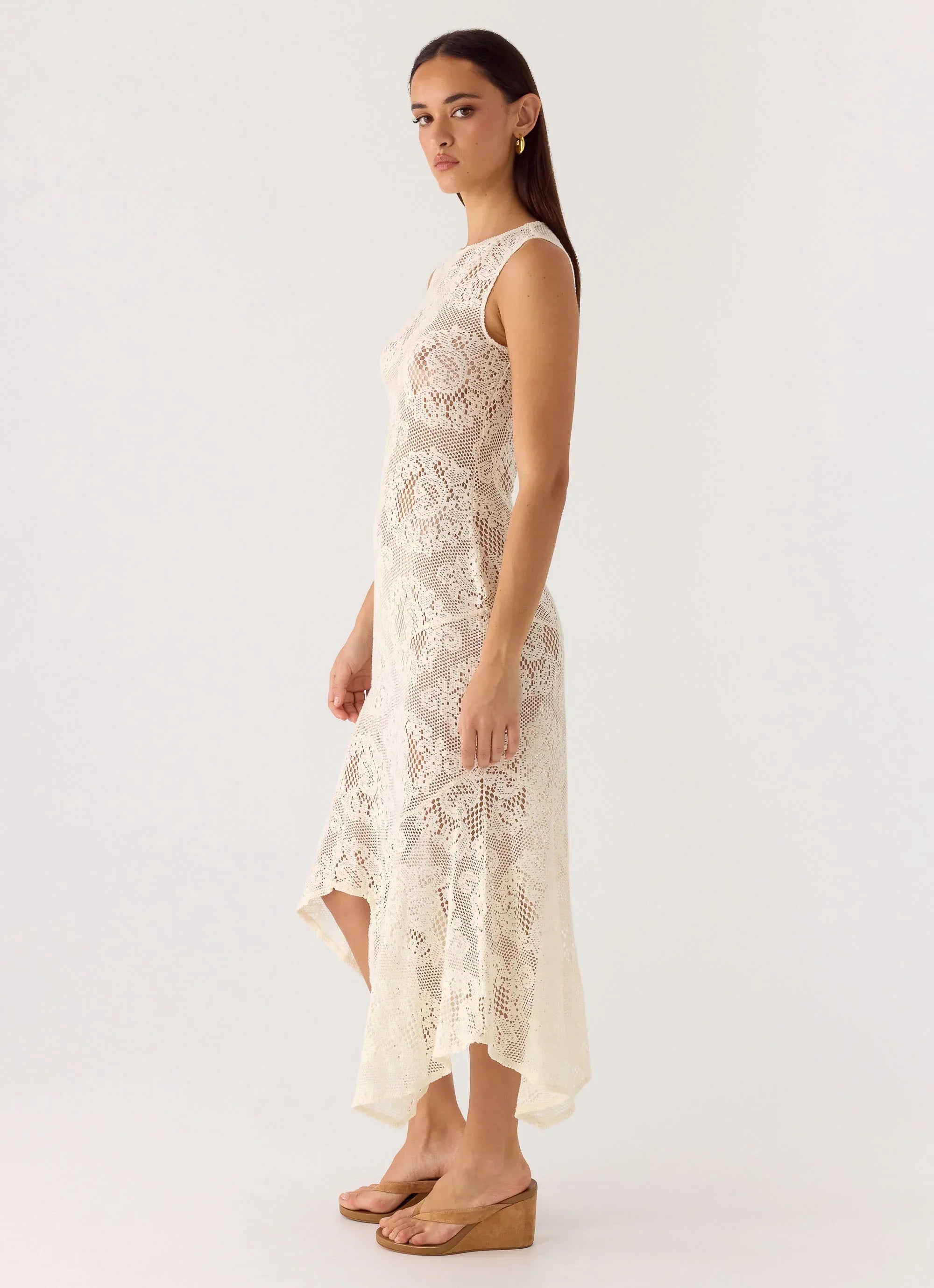 Janayia Midi Dress - Ivory