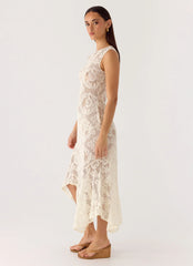 Janayia Midi Dress - Ivory