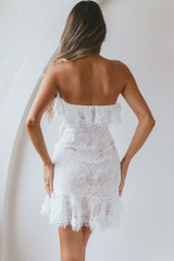 September Lace Mini Dress White