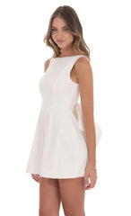 Attachable Pearl Fishtail Dress in White