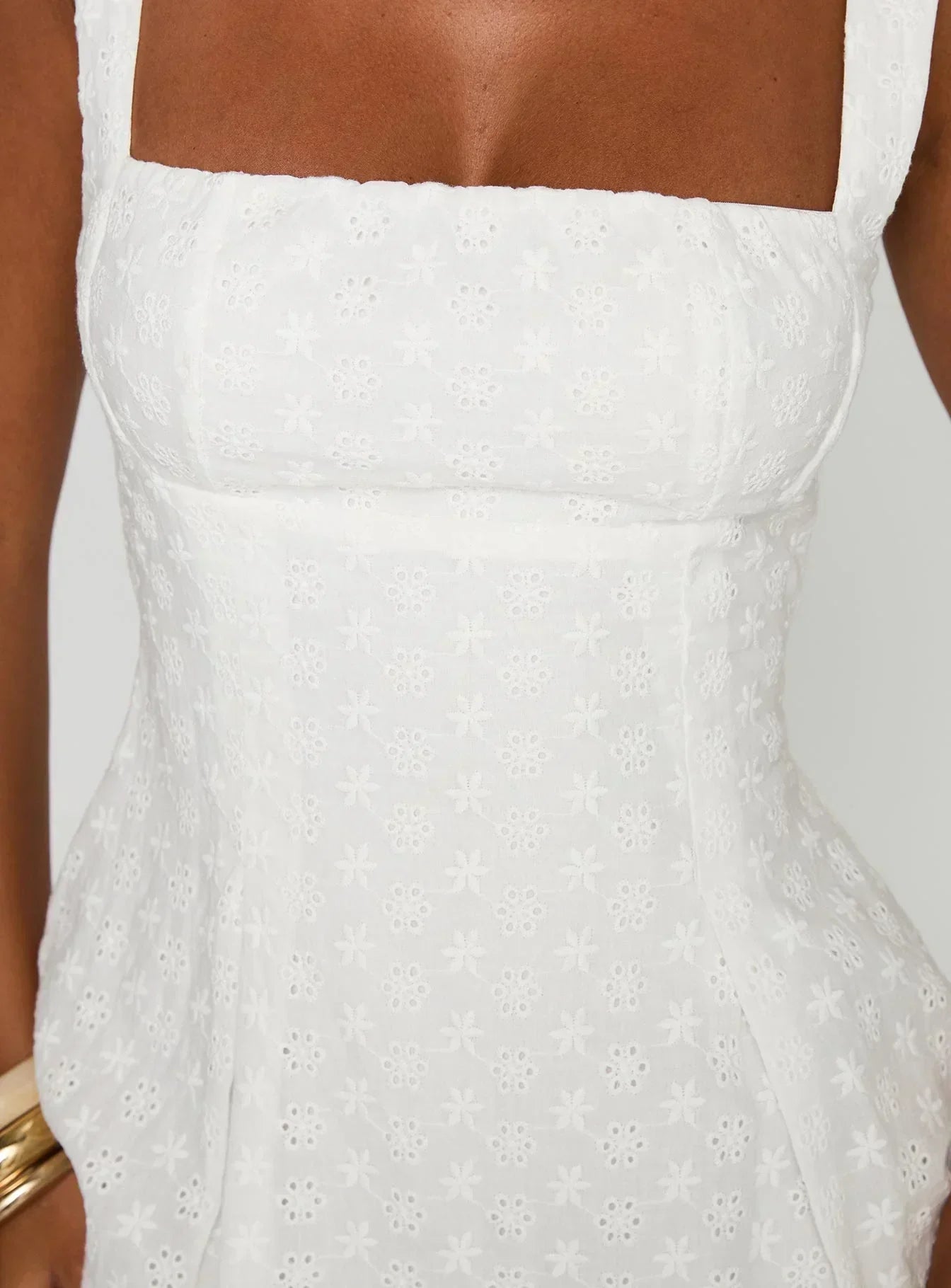 Xanthus Embroidered Mini Dress White