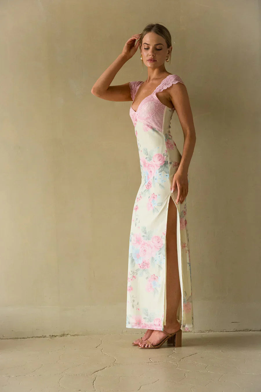Mimi Floral Mesh Maxi Dress