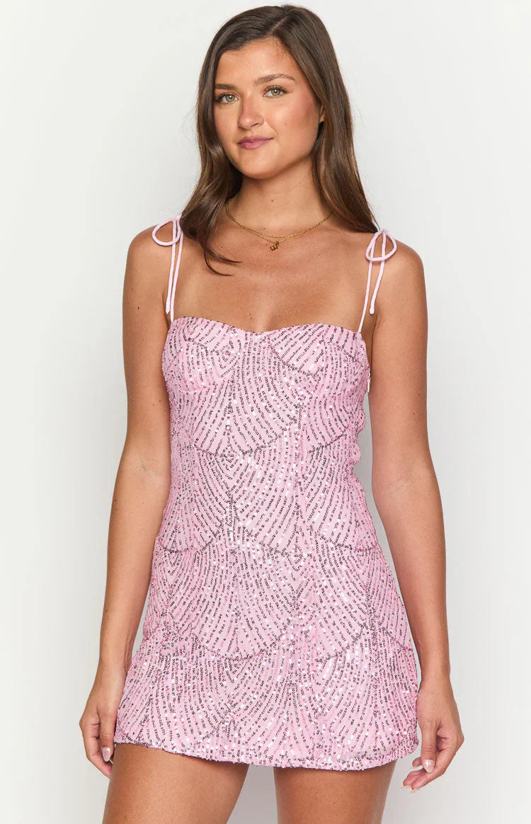 Penny Lane Pink Sequin Mini Dress