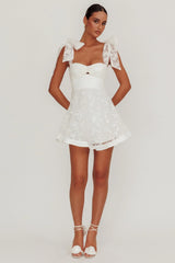 Oliana Tied Shoulders Keyhole Mini Dress White