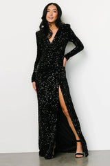 Madonna Sequin Maxi Dress | Black