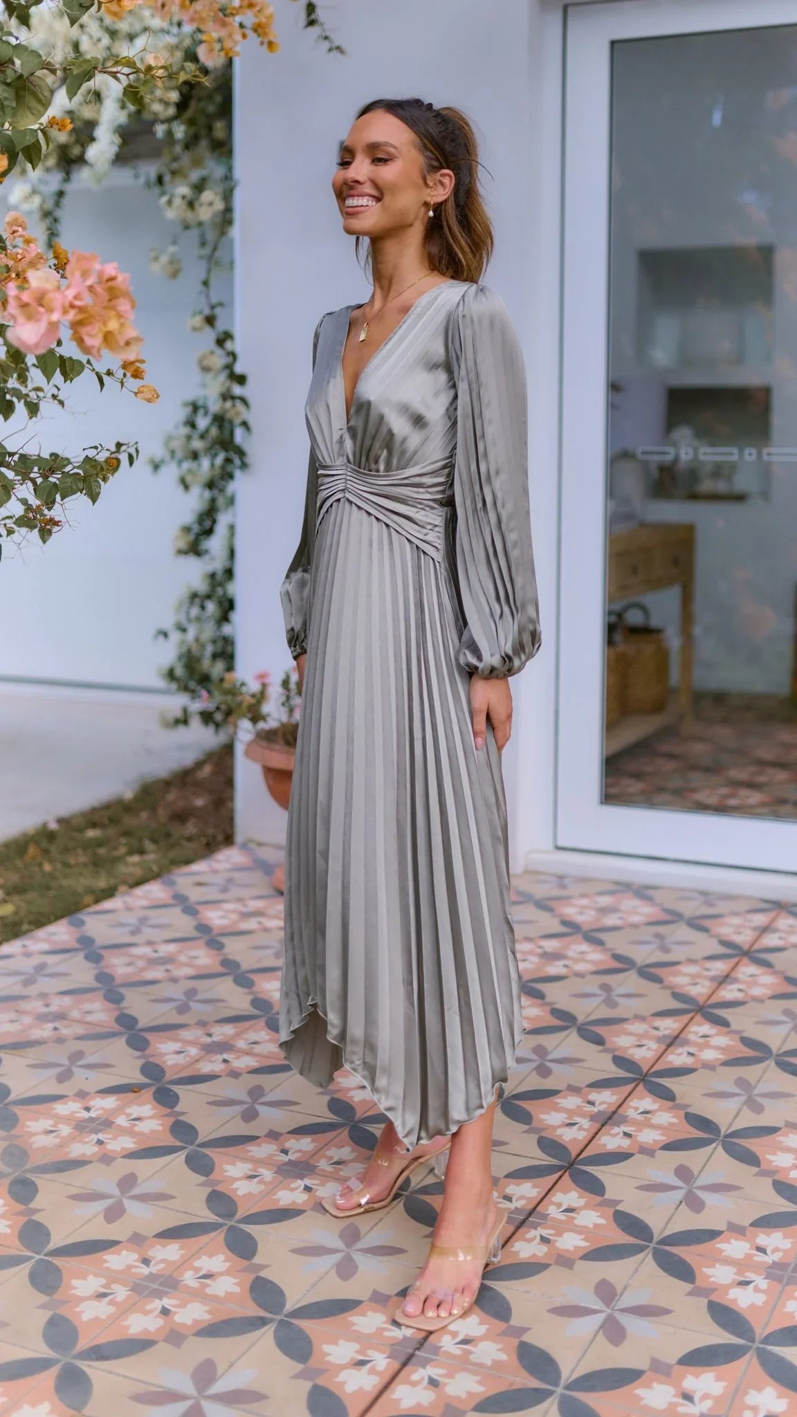 Angelina Midi Dress - Olive