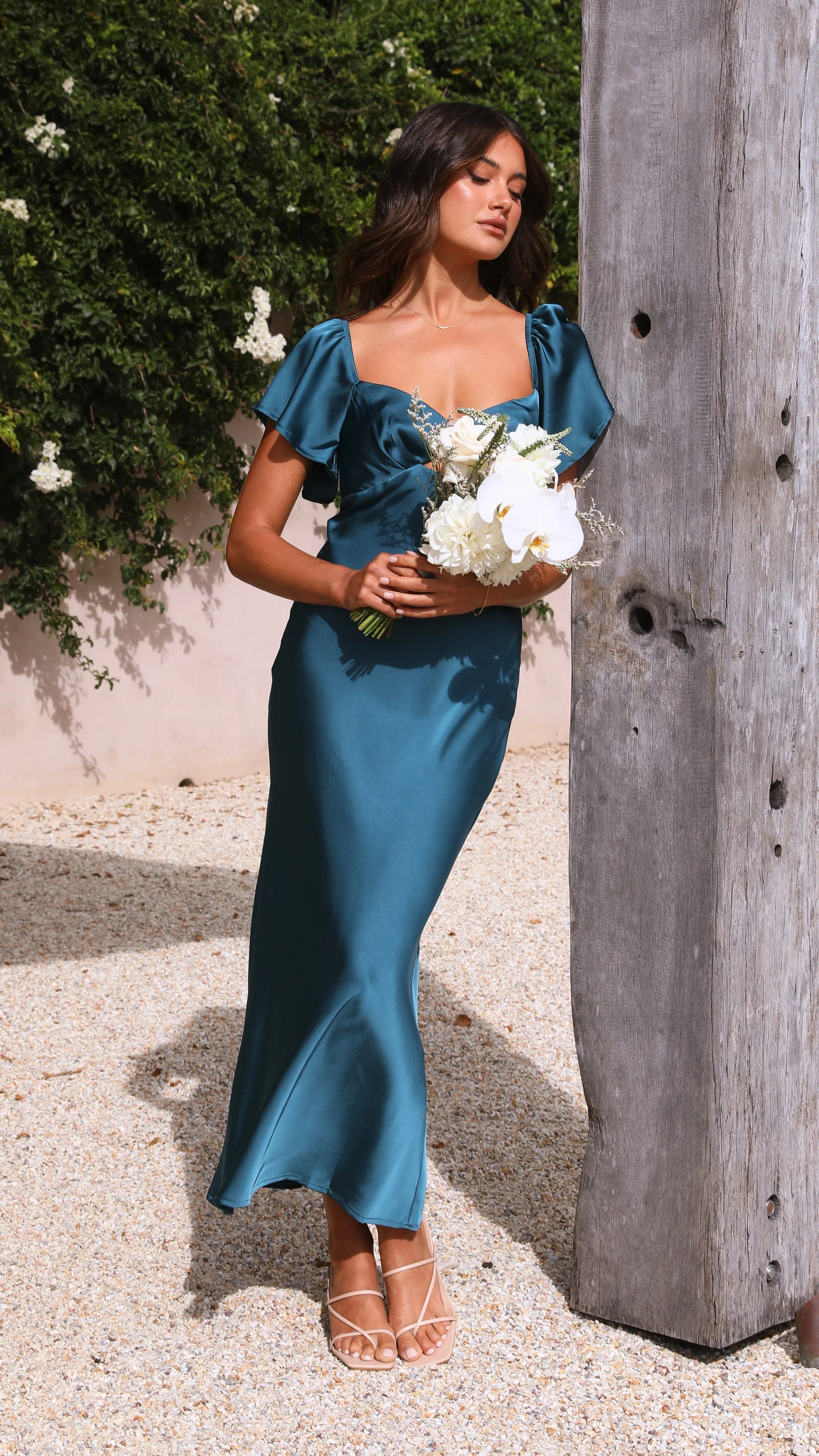 Carmen Midi Dress - Teal