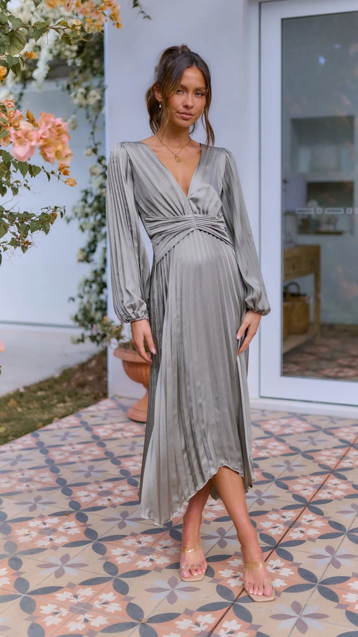 Angelina Midi Dress - Olive