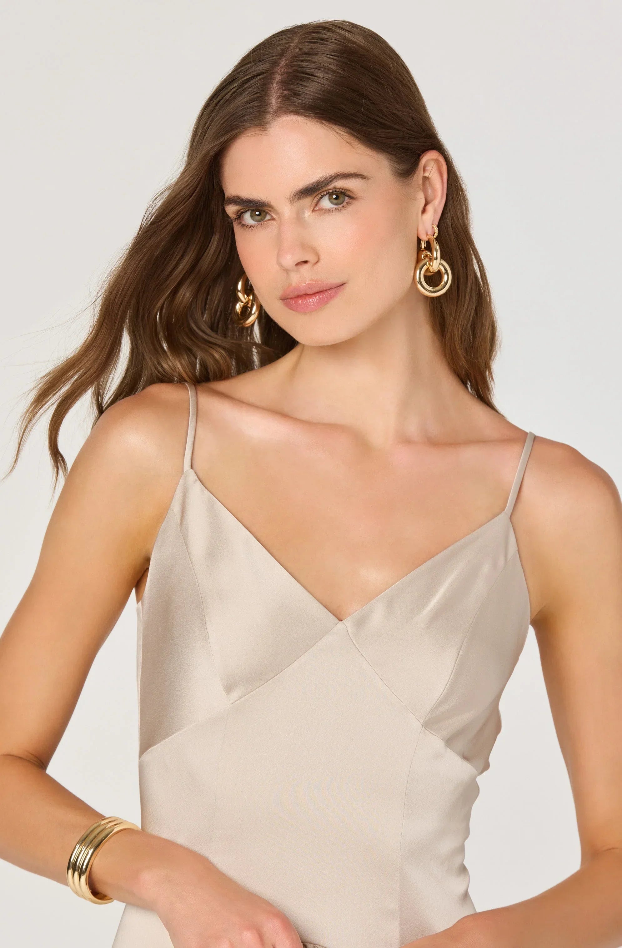 Pleated Drop Waist Maxi Dress