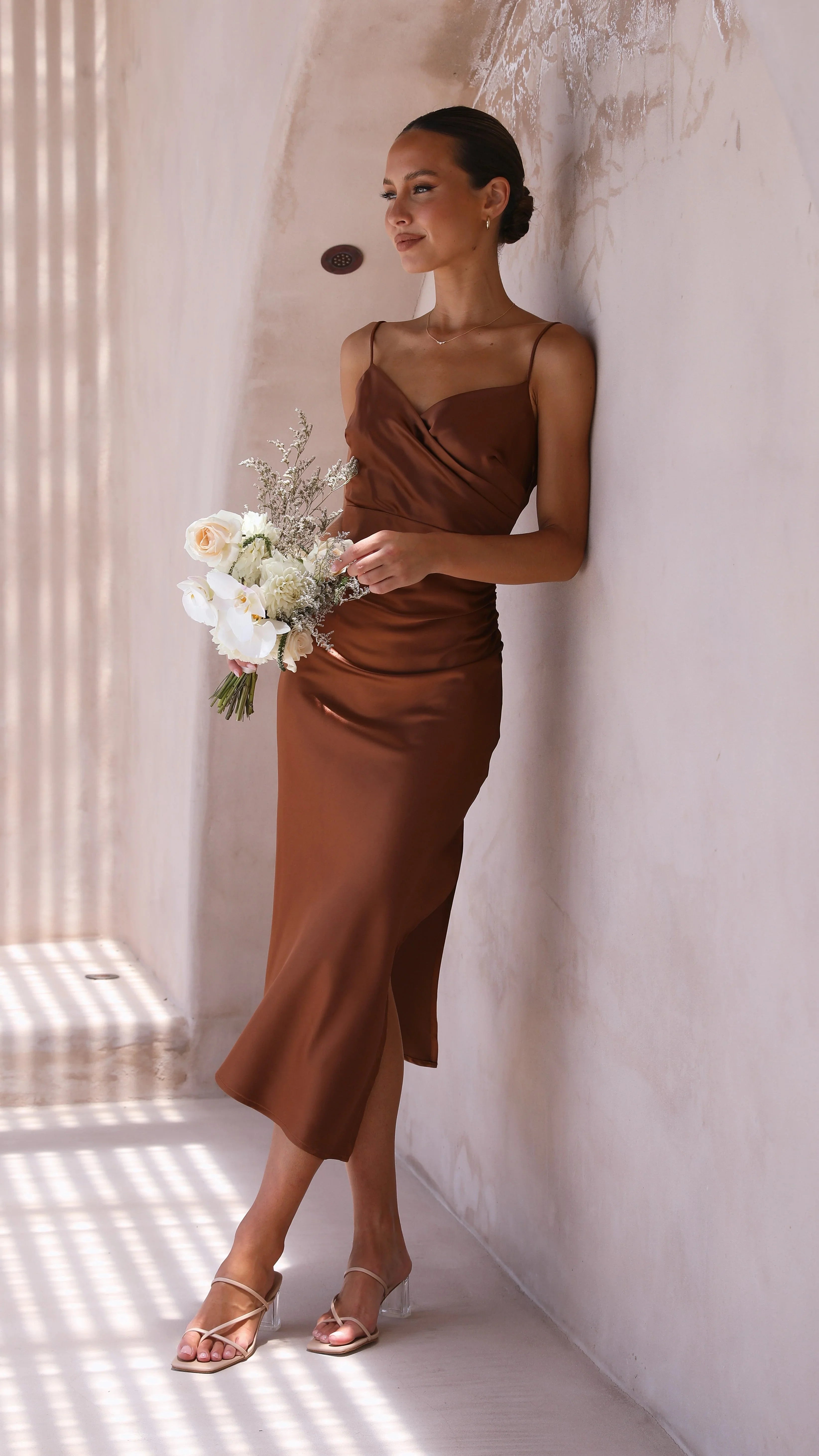 Monte Midi Dress - Brown