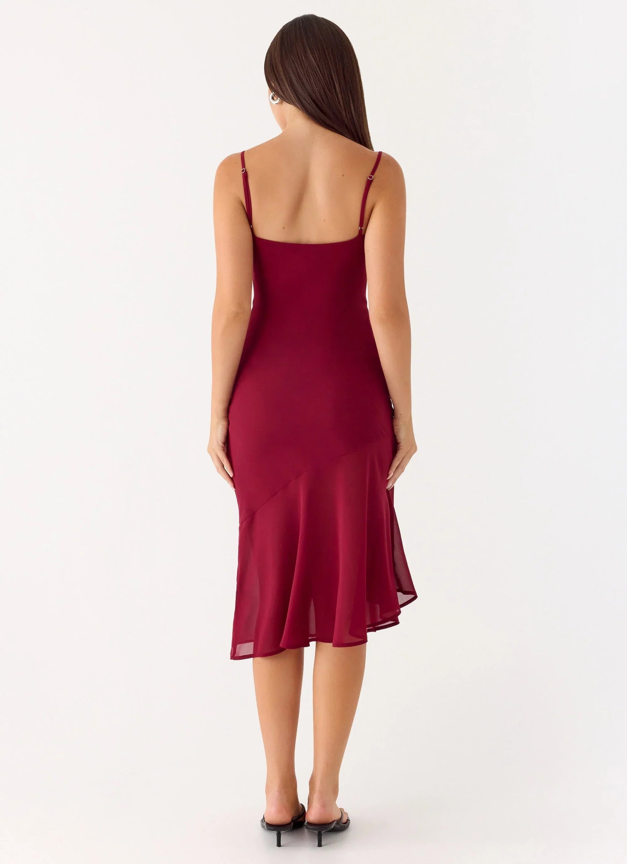 Anne Midi Dress - Deep Red