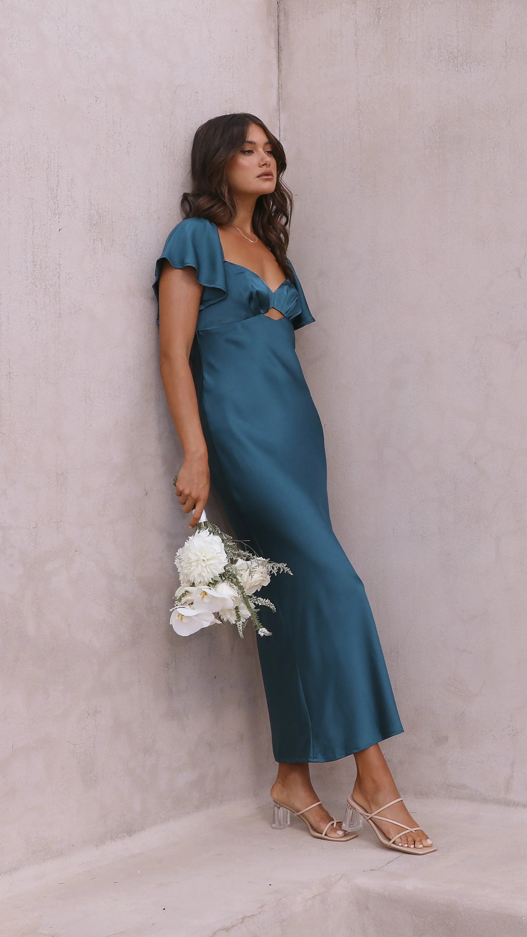 Carmen Midi Dress - Teal
