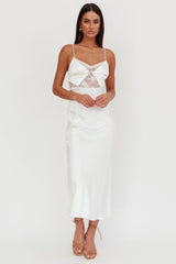 Impressions Lace Bodice Maxi Dress White